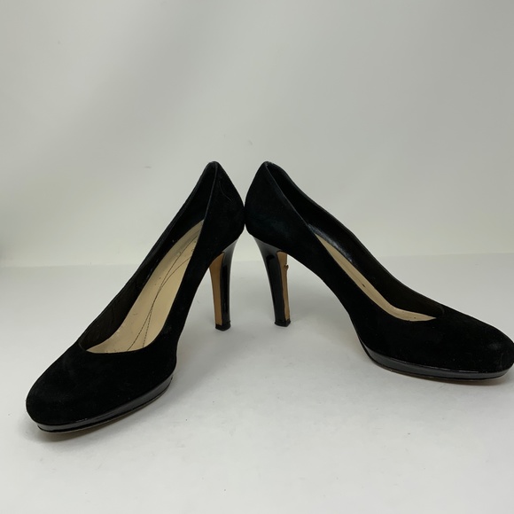 Kate Spade Kendra Black Suede Leather Round Toe Platform High Heels Shoes 9M - Picture 4 of 8